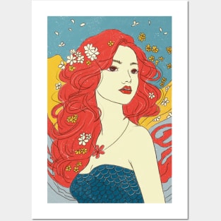 Mermaid under the sea Posters and Art